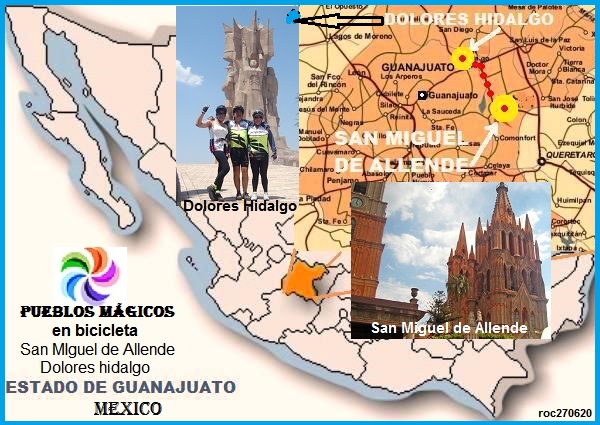 Ruta ciclista por los Pueblos Mágicos de San Miguel de Allende y Dolores Hidalgo, Estado de Guanajuato México