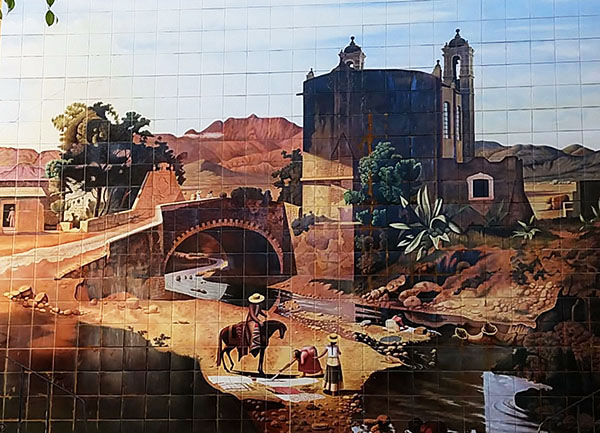 Mural de azulejos, Ixtapan de la Sal, Estado de México. Cicloturismo México