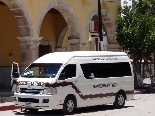 Transporte colectivo en Real de Asientos Ags.