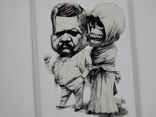 Caricatura de José Guadalupe Posada originario de Aguascalientes, uno de los artitas más imprtantes de México