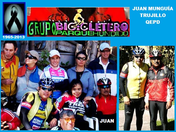 Grupo Bicicletero del Parque Hundido CDMX, con Juan Mungupia Trujillo 1965-2013