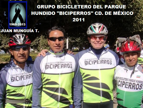 Grupo Biciperros CDMX, en Amecameca año 2010, con Juan Munguía Trujillo 1965-2013
