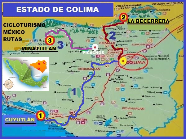 Cicloturismo México, rutas en el Estado de Colima