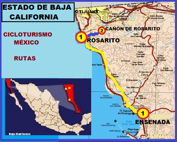 Cicloturismo México: Rutas  en el Estado de Baja California