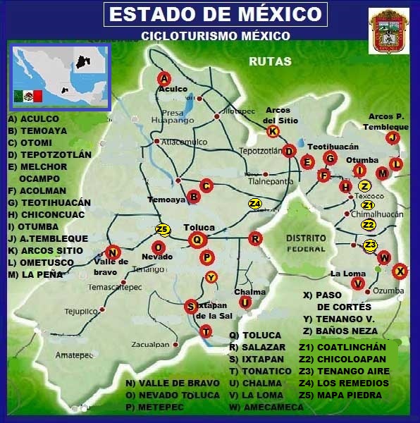 Cicloturismo México, rutas en el Estado de México