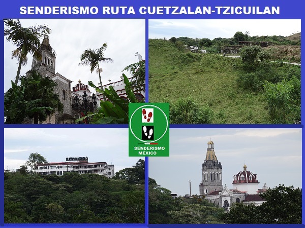 Senderismo Cuetzalan-Tzicuilan, camino y vista de la Parroquia de San Francisco de Cuetzalan, Estado de Puebla