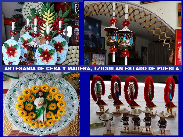 Artesanía de Cera y madera, Tzicuilan Estado de Puebla. Senderismo ecoturista