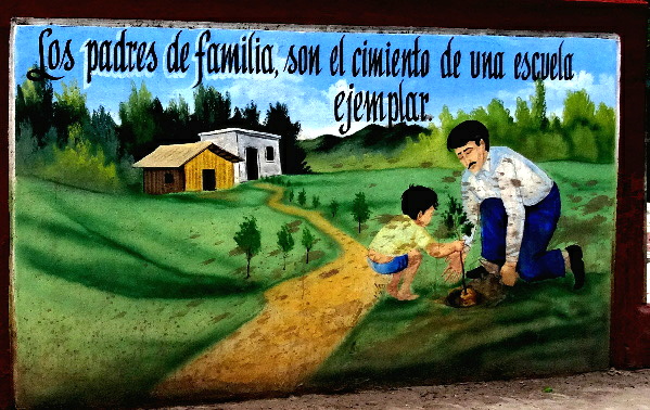 Mural 2 en la escuela de La Laguna de Sta. Ma. del Oro, Nayarit