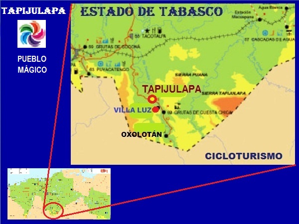 Ruta cicloturista Tapijulapa -Cascadas Villa Luz, Estado de Tabasco, 2017