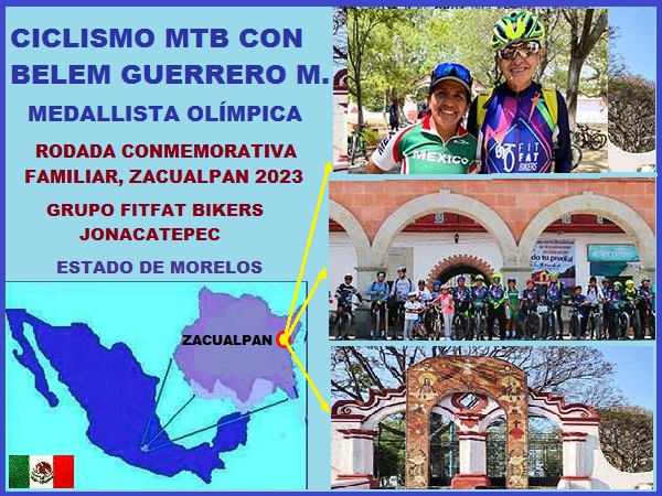 Ciclismo de montaña con Belem Guerrero Medallista Olímpica en Zacualpan Estado de Morelos. Grupo FitFat y mas ciclistas