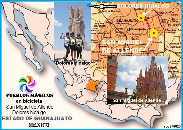 Ruta ciclista por los Pueblos Mágicos de San Miguel de Allende  y Dolores Hidalgo, Estado de Guanajuato México