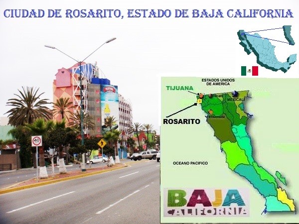 Ciudad de Rosarito, Estado de Baja California, mapa y ubicación