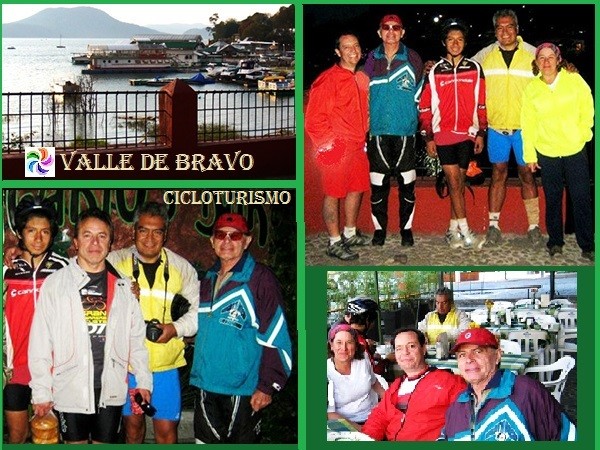 Ciclistas de montaña en la comida despues de la ruta MTB: Mapa 
de Piedra-Valle de Bravo  Pueblo Mágico en bicicleta Estado de México