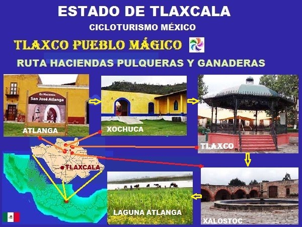 Ubicación del Estado de Tñaxcala, Tlaxco Pueblo Mágico y Haciendas Puqueras y Ganaderas