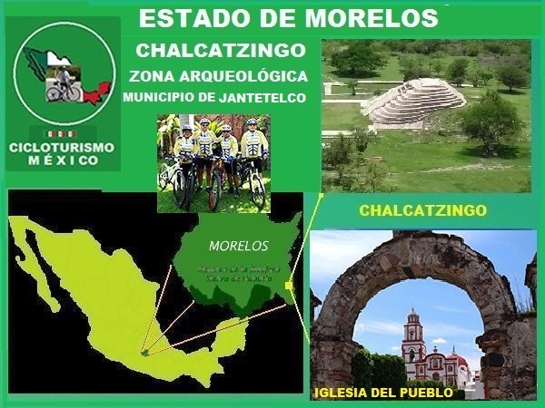 Localización de Chalcatzingo Zona Arqueológica, y Pueblo del mismo nombre, municipio de Jantetelco Estado de Morelos. Cicloturismo México