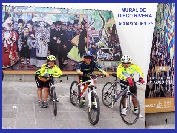 Mural de Diego Rivera en las instalaciones de la Feria de San Marcos Aguascalientes. Ciclosenderistas Ciclosen