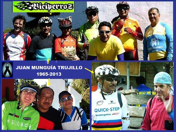 Imágenes del ciclista Juan Munguía T. 1965-2013, con el Grupo Biciperros CDMX