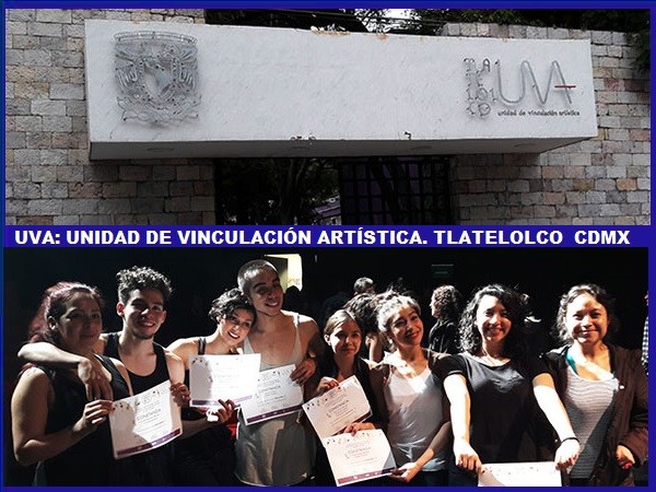 Alumnos de la Unidad de Vinculación Artística UNAM, año 2016, Tlatelolco Alcaldía Cuauhtémoc, Cd. de México, senderismo urbano cultural