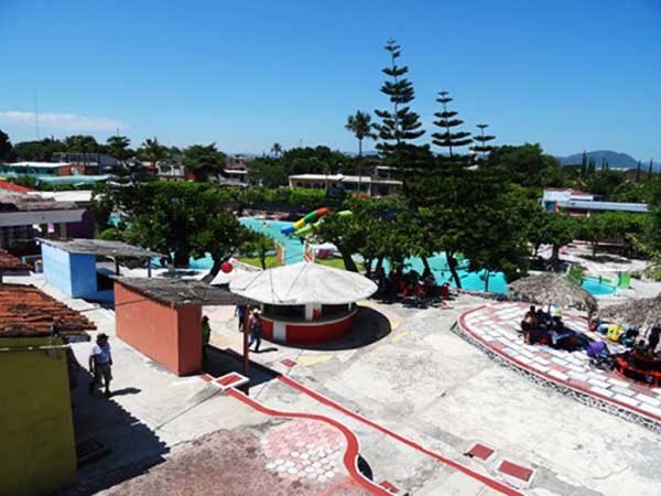 Panorámica de las instalaciones del balneario Las Termas. Atontonilco Estado de Morelos