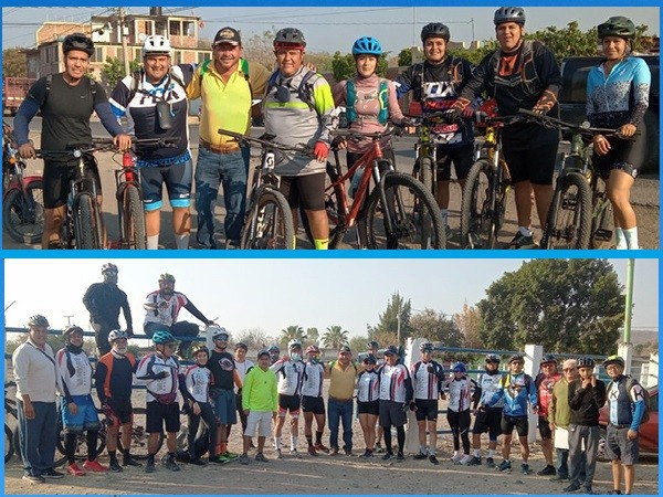 Ciclistas participantes en Huichila, rodada a El Limón, Tepalcingo Morelos