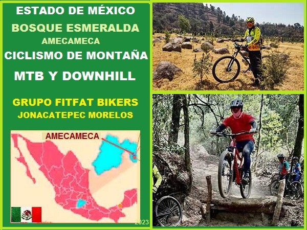 Mapa de ubicación de Bosque Esmeralda en Amecameca Estado de México.Ciclismo MTB y DownHill. Grupo FitFat Jonacatepec Morelos